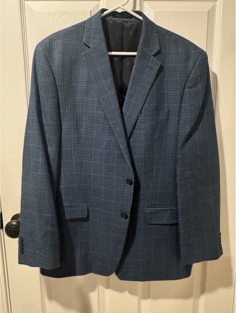 Austin Reed Men's Blue Plaid Wool/Silk Blend Sport Coat-44R